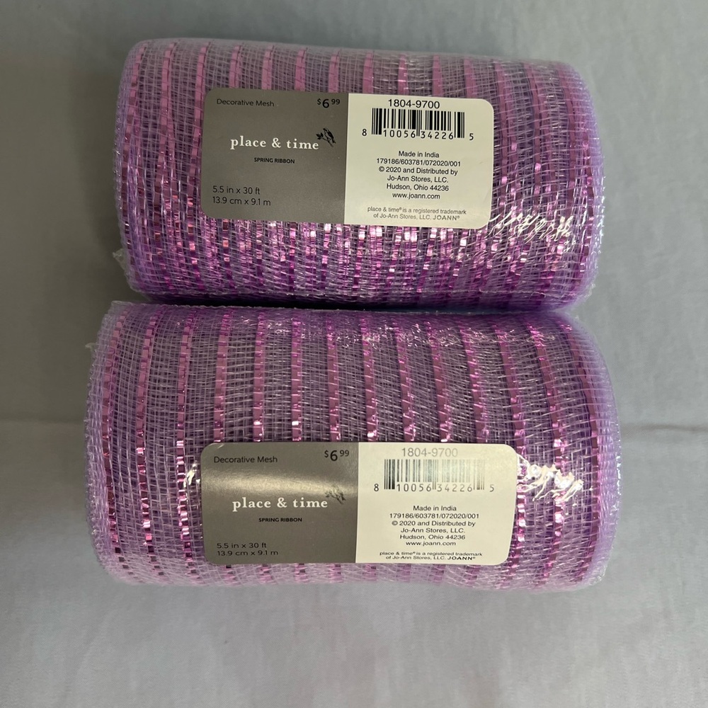 Place & Time Lavender Decorative Mesh - set of 2